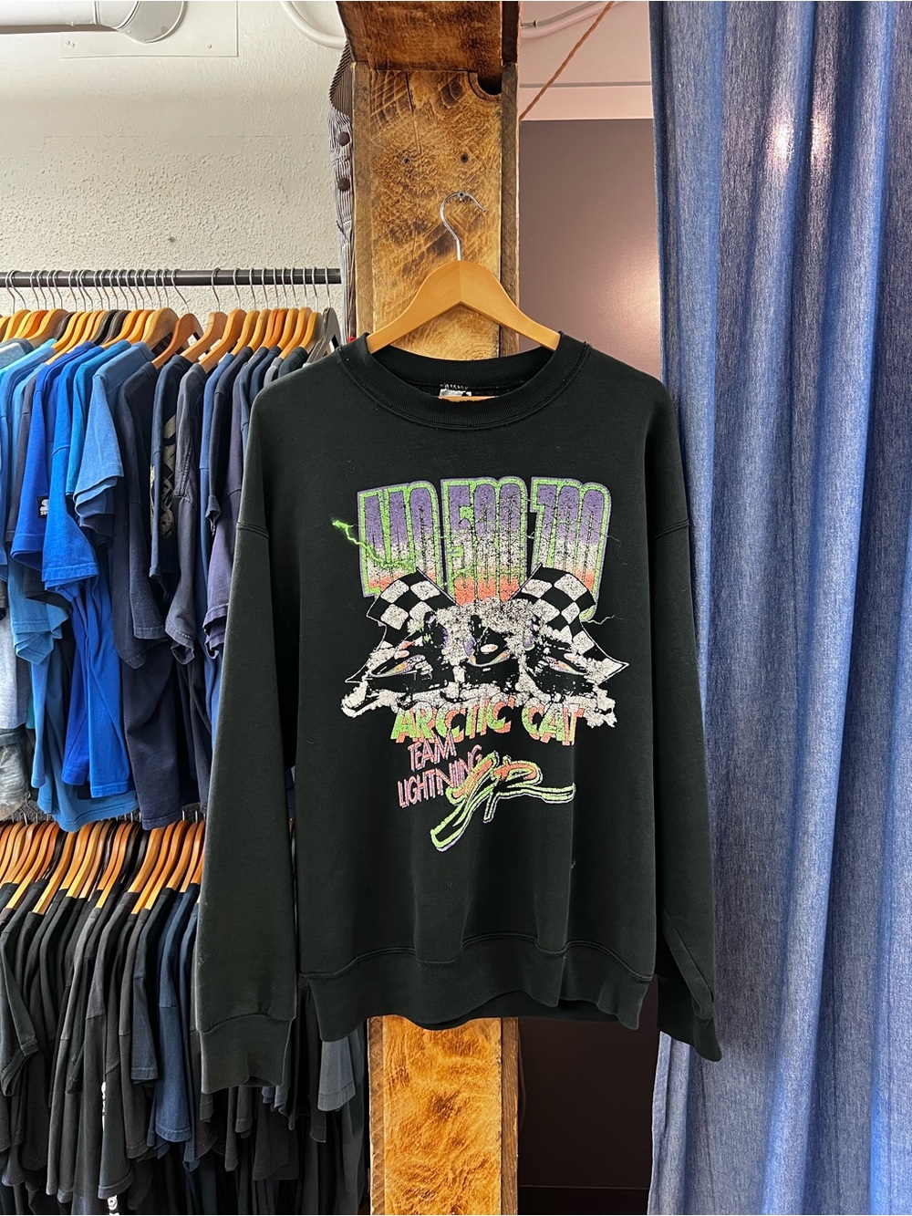 Vintage Arctic Cat Black Graphic Crewneck